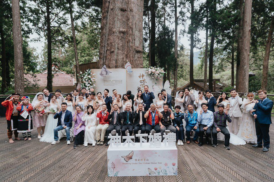 第19年阿里山神木下婚禮國際聚焦 全球15對新人 見證阿里山傳統文化